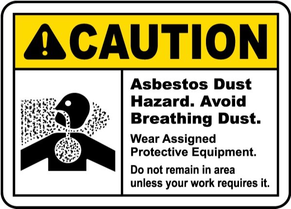 Caution Asbestos Warning